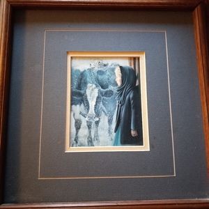 Nancy Noel Amish girl with cow in snow print